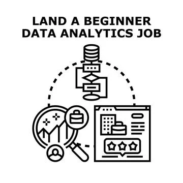 Data analytics job search and career path concept Stock Illustration