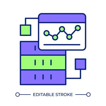 Data analytics line color icon Stock Illustration