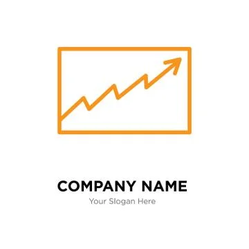 Data analytics line graphic company logo design template Stock Illustration