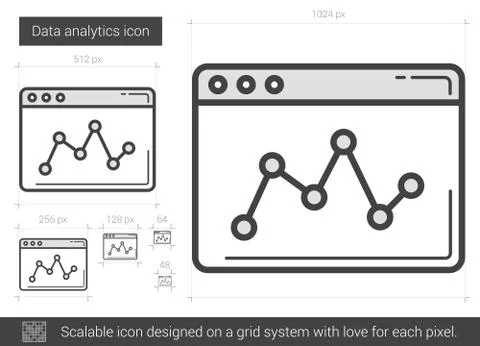 Data analytics line icon Stock Illustration