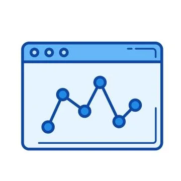 Data analytics line icon. Stock Illustration