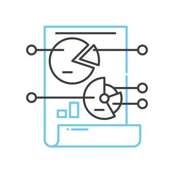 Data analytics line icon, outline symbol, vector illustration, concept sign Illustrazione stock