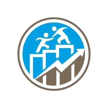 Data analytics logo design growth arrow logo design for data finance investment Stock Illustration