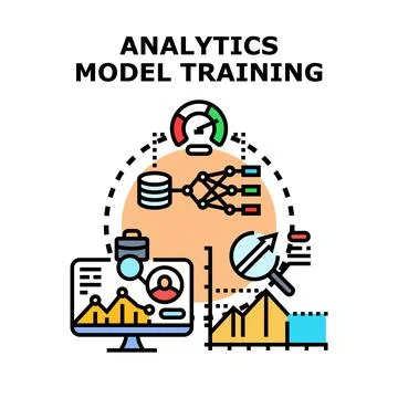 Data analytics model training creating efficient predictions イラスト素材