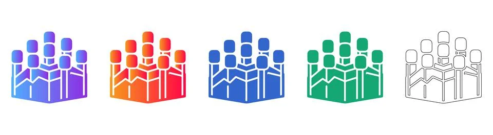 Data Analytics Network Bar Chart Icons Illustration
