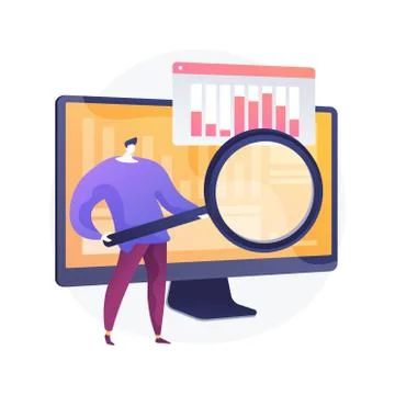 Data analytics online course vector concept metaphor. Stock Illustration