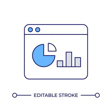 Data analytics online line color icon Stock Illustration