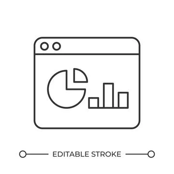 Data analytics online line icon Stock Illustration