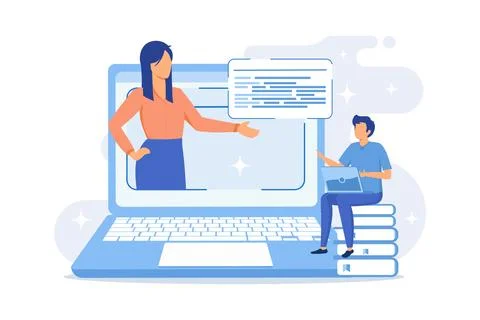 Data analytics online video tutorial. Statistics Internet presentation, bus.. イラスト素材