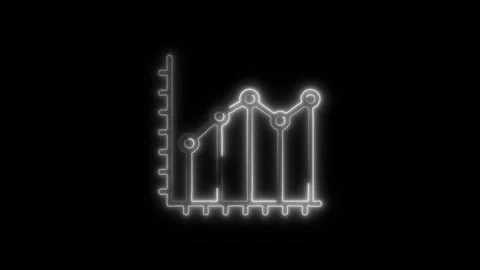 Data Analytics Outline Icon in HD Video Neon Animation  Information and Tec Stock-Footage 304374976