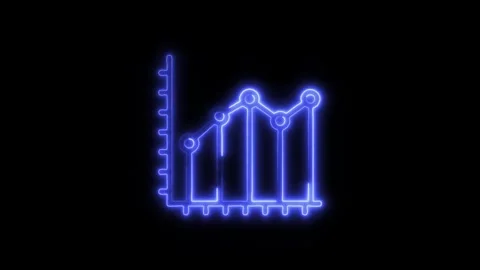 Data Analytics Outline Icon in HD Video Neon Animation  Information and Tec Stockbeeldmateriaal 304374978