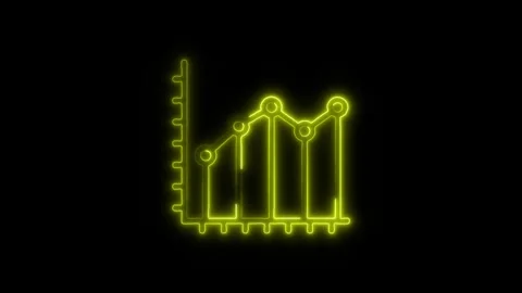 Data Analytics Outline Icon in HD Video Neon Animation  Information and Tec 库存影片 304374980