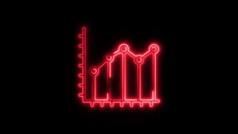 Data Analytics Outline Icon in HD Video Neon Animation  Information and Tec Video stock 304374981
