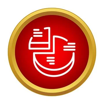 Data analytics pie chart icon presenting information Stock Illustration