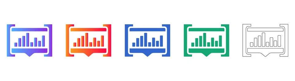 Data Analytics Pinpoint Focus Icons 库存插图