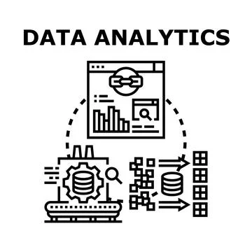 Data analytics processing information for business optimization Stock Illustration