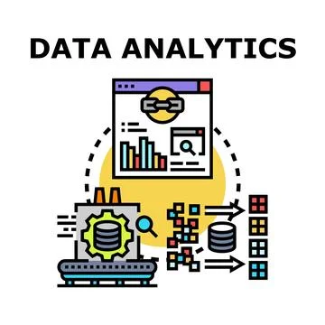 Data analytics processing information for business optimization Stock Illustration