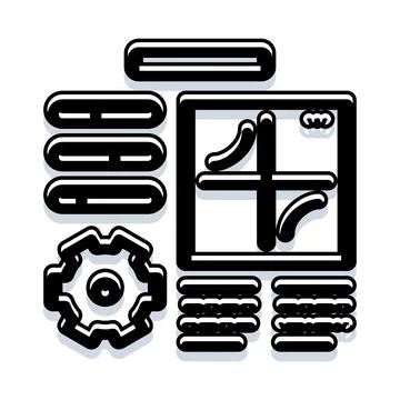 Data analytics processing system and technology icon Stock Illustration