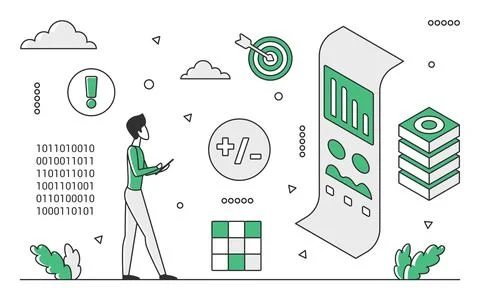 Data analytics processing system Stock Illustration