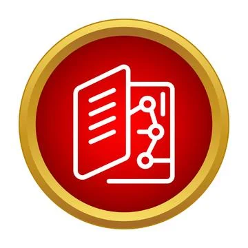 Data analytics report icon discovering new insights Stock Illustration
