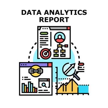 Data analytics report illustrating business strategy planning Illustrazione stock