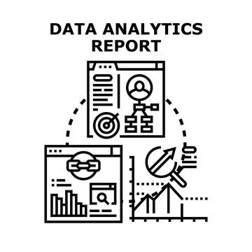 Data analytics report illustrating business strategy planning Stock Illustration