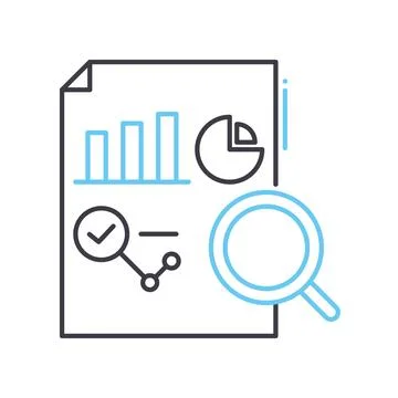 Data analytics report line icon, outline symbol, vector illustration, concept Stock Illustration