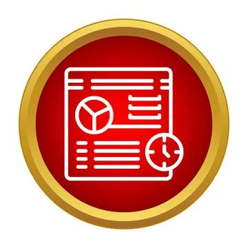Data analytics report with time management icon Stock Illustration