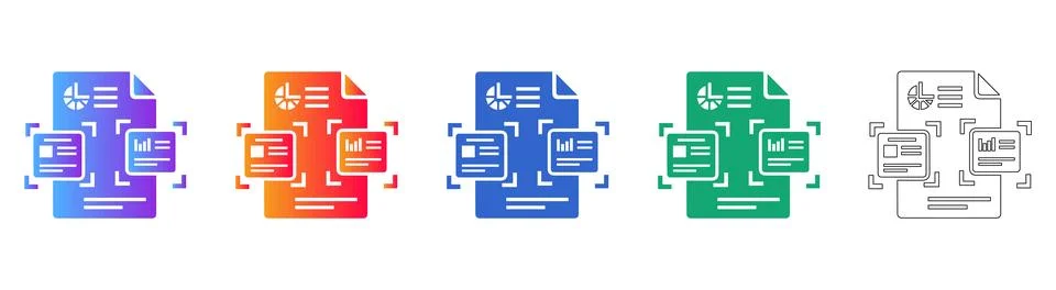 Data Analytics Reporting Dashboard Icons Stockillustratie