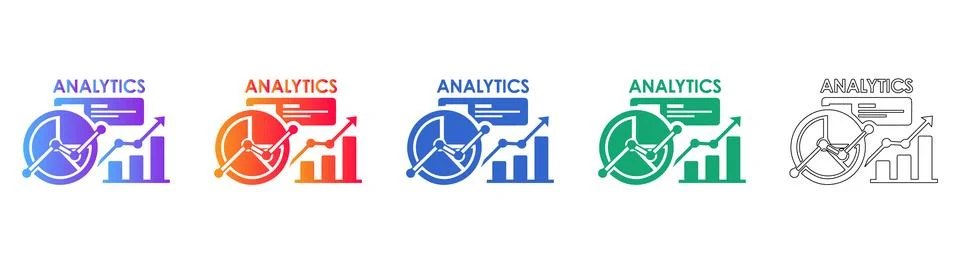 Data Analytics Reporting Icons Set Stock Illustration