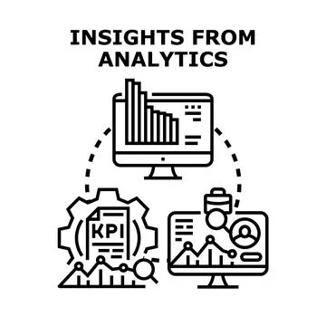 Data analytics revealing business insights and performance strategy Illustrazione stock