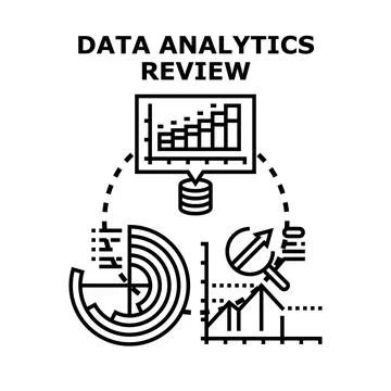 Data analytics review concept visualizing business intelligence 库存插图