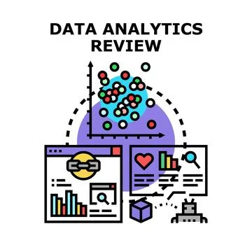 Data analytics review evaluating digital information processes Ilustración de archivo