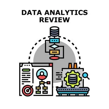 Data analytics review process concept illustration イラスト素材