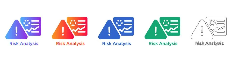 Data Analytics Risk Assessment Icons 스톡 일러스트