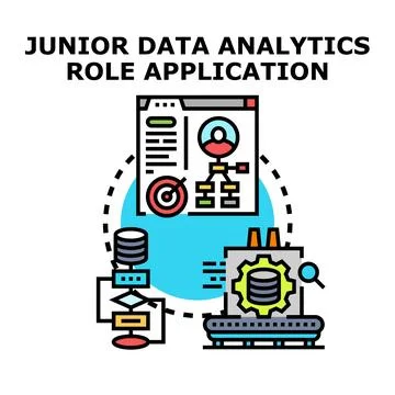 Data analytics role application process illustration Stock Illustration