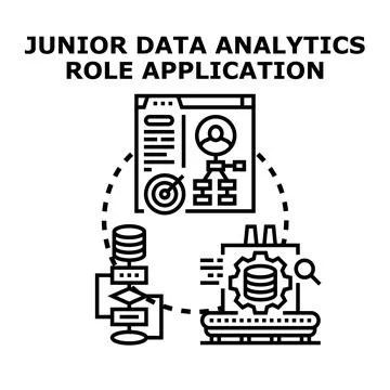 Data analytics role application process illustration Stock Illustration
