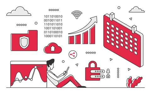 Data analytics safety Stock Illustration