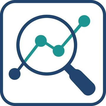 Data analytics search and research icon 스톡 일러스트