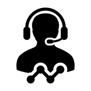Data analytics service icon vector male customer support person profile avatar Illustrazione stock