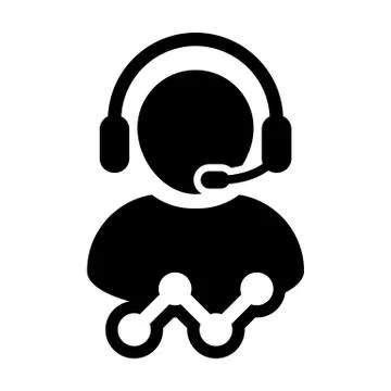 Data analytics service icon vector male customer support person profile avatar Stock Illustration