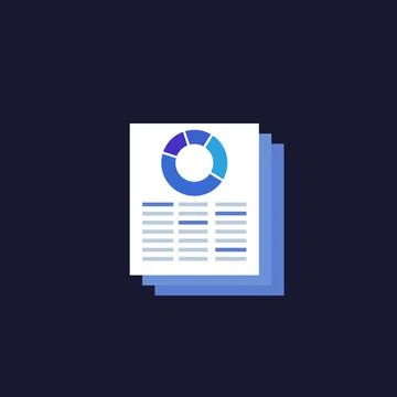 Data analytics, spreadsheets vector icon Stock Illustration