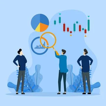 Data analytics, statistic to analyze, business graph dashboard. Stock Illustration