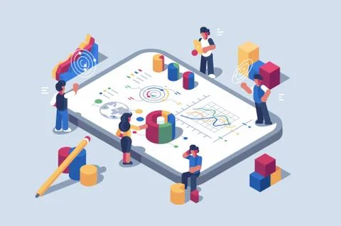 Data analytics systems software for mobile devices Stock Illustration