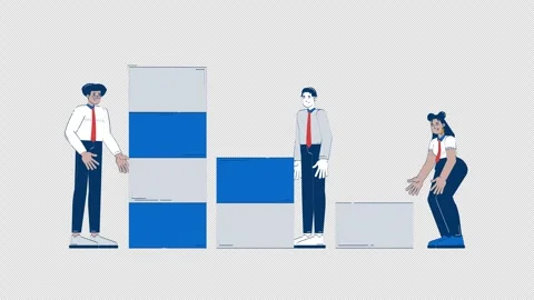 Data analytics team building dataset doodle animation Vídeos de archivo 314449547