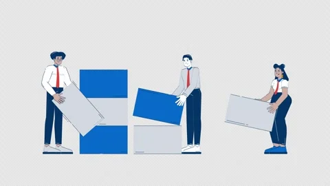 Data analytics team building dataset hand drawn whiteboard animation Vídeos de archivo 314778329