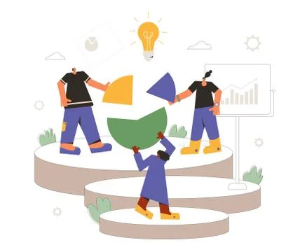 Data analytics team. Financial report concept. Stock Illustration