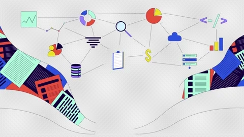 Data analytics technology line 2D animation Stock Footage 271241103