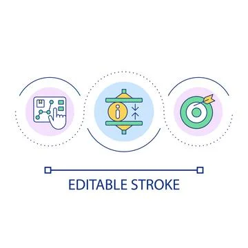 Data analytics technology loop concept icon Stock Illustration