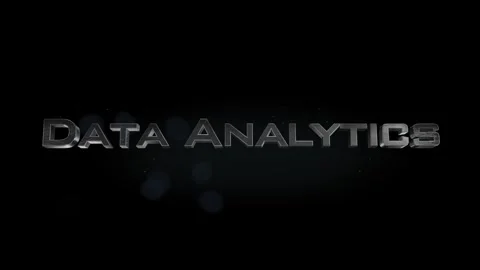 Data Analytics title metal text on black alpha channel background Stock Footage 296265853